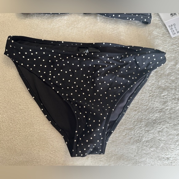 H&M Black And White Polka Dot Padded Bikini Adjustable Size 0 Women’s - Picture 4 of 7